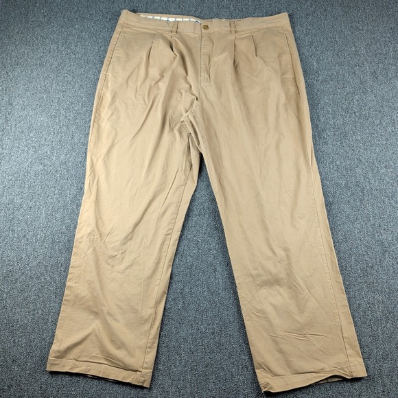 Polo Ralph Lauren Pleated Chino Pants 46x31 Mens Khaki Tan Stretch Cotton Twill — photo 2